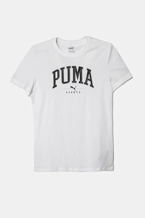 Puma Otroška bombažna kratka majica Puma SQUAD Tee bela barva, 681779