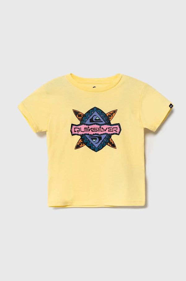 Quiksilver Otroška bombažna kratka majica Quiksilver RAINMAKERBOY rumena barva