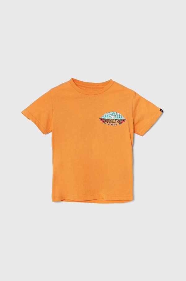 Quiksilver Otroška bombažna kratka majica Quiksilver TROPICALFADEBOY oranžna barva