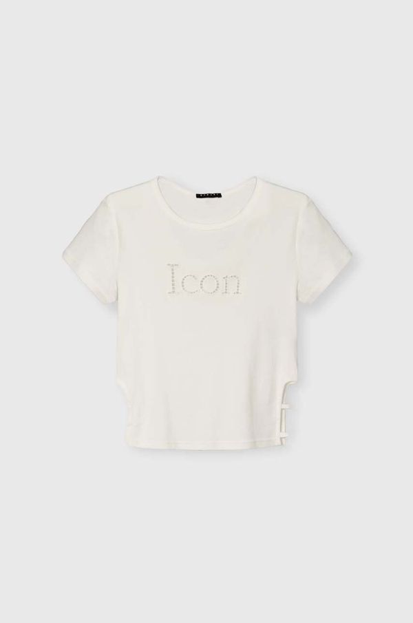 Sisley Otroška bombažna kratka majica Sisley bela barva