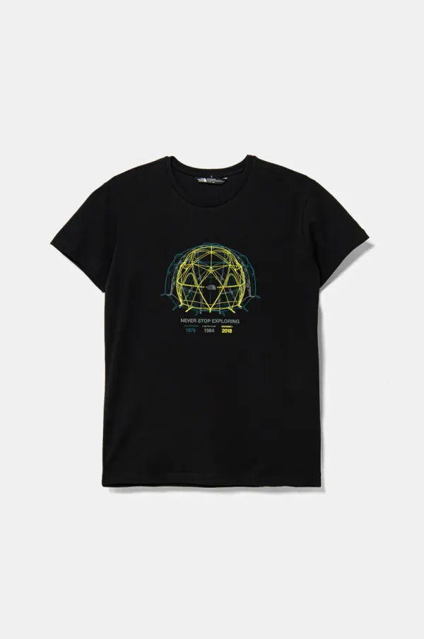 The North Face Otroška bombažna kratka majica The North Face GRAPHIC RELAXED S/S TEE črna barva, NF0A8AXGJK31