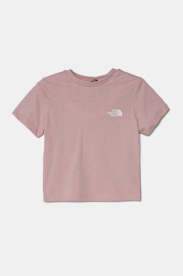 The North Face Otroška bombažna kratka majica The North Face KID BOX NSE S/S TEE roza barva, NF0A89H50UI1