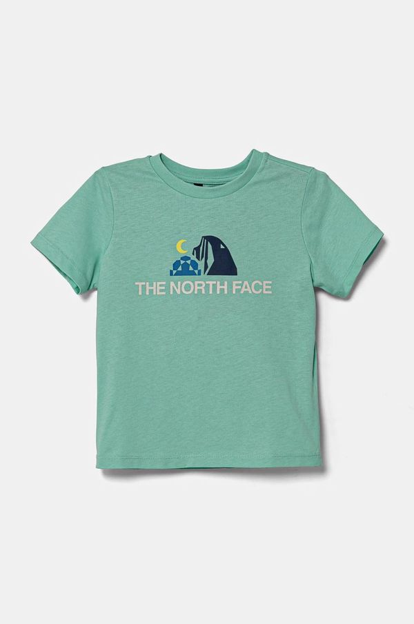 The North Face Otroška bombažna kratka majica The North Face KID GRAPHIC S/S TEE turkizna barva, NF0A8AXE6EI1