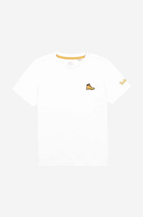 Timberland Otroška bombažna kratka majica Timberland Short Sleeves Tee-shirt bela barva