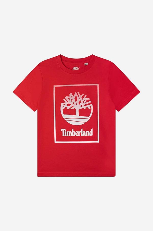 Timberland Otroška bombažna kratka majica Timberland Short Sleeves Tee-shirt rdeča barva