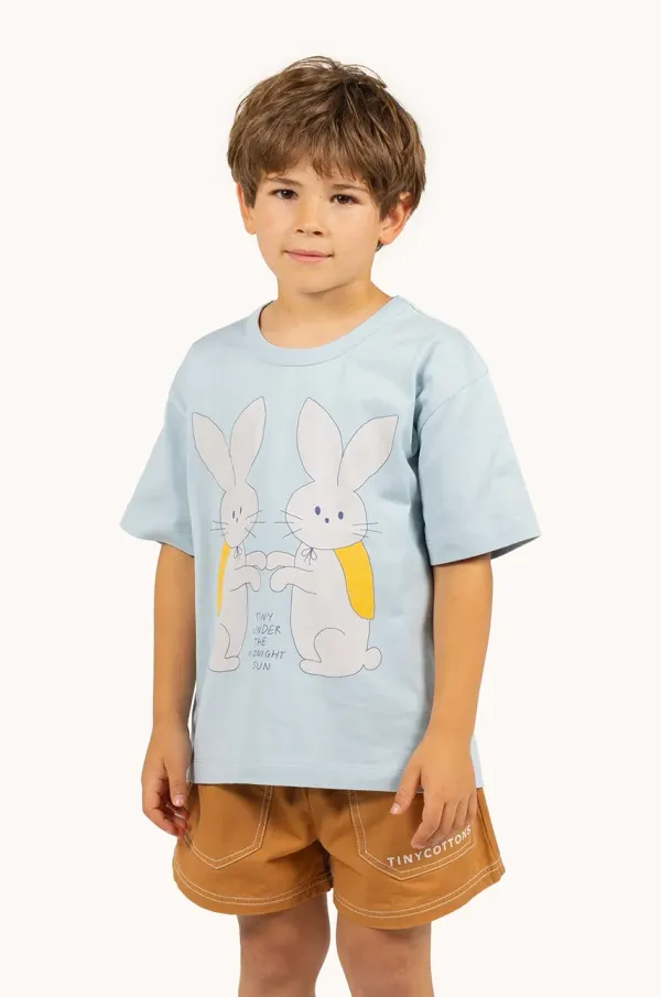 Tinycottons Otroška bombažna kratka majica Tinycottons BUNNIES GRAPHIC TEE SS25-075