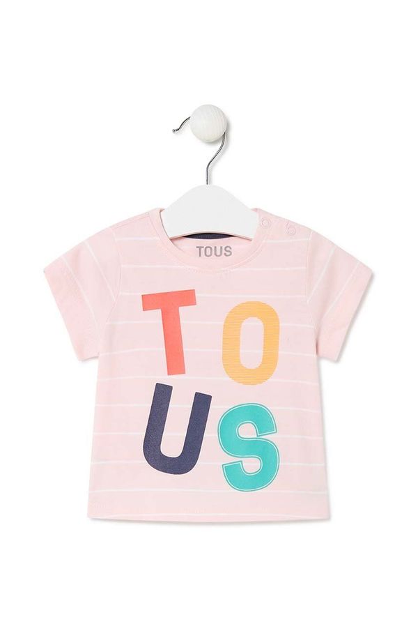 Tous Otroška bombažna kratka majica Tous roza barva