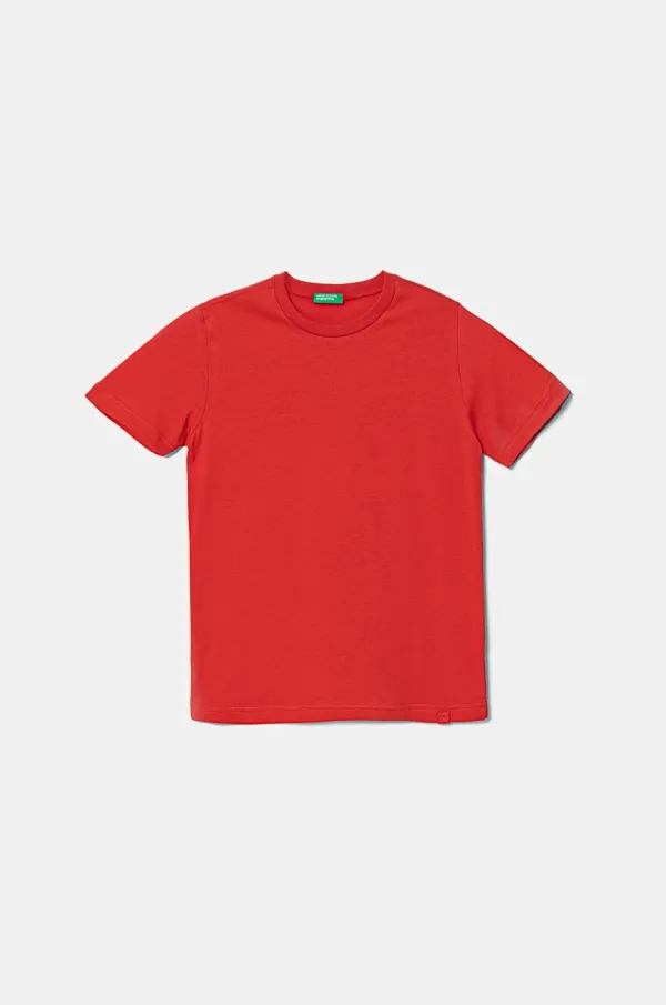 United Colors of Benetton Otroška bombažna kratka majica United Colors of Benetton rdeča barva, 3I1XC109W