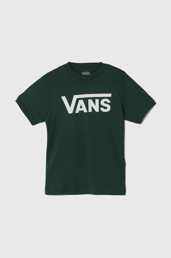 Vans Otroška bombažna kratka majica Vans BY VANS CLASSIC BOYS zelena barva