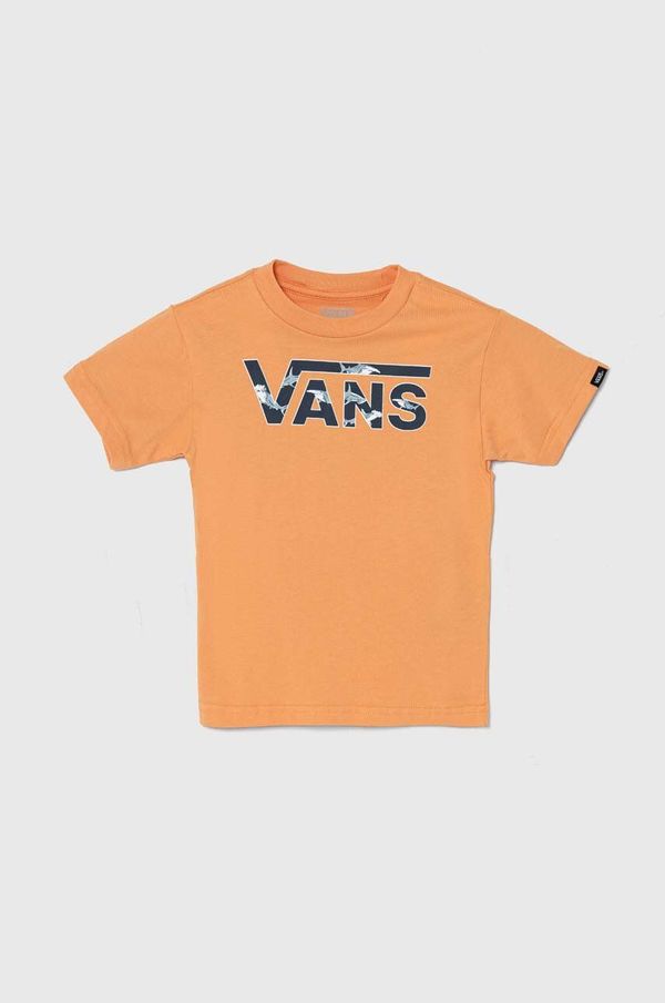 Vans Otroška bombažna kratka majica Vans BY VANS CLASSIC LOGO FILL KIDS oranžna barva