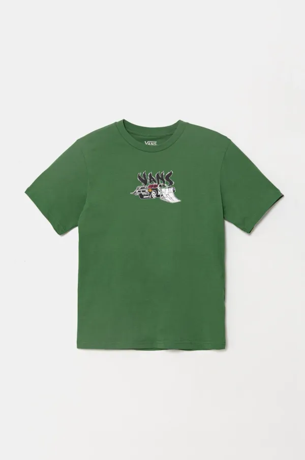 Vans Otroška bombažna kratka majica Vans Copout zelena barva, VN000MK1BR11