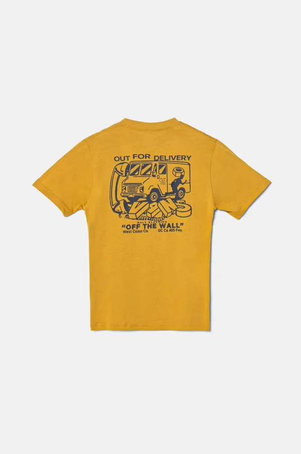 Vans Otroška bombažna kratka majica Vans Next Stop rumena barva, VN000MK3BL21