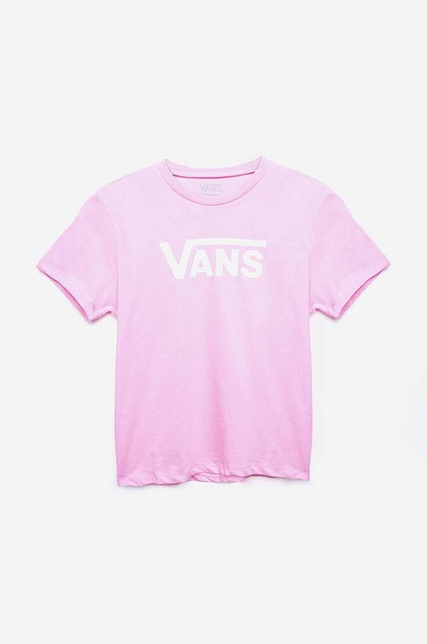 Vans Otroška bombažna kratka majica Vans roza barva