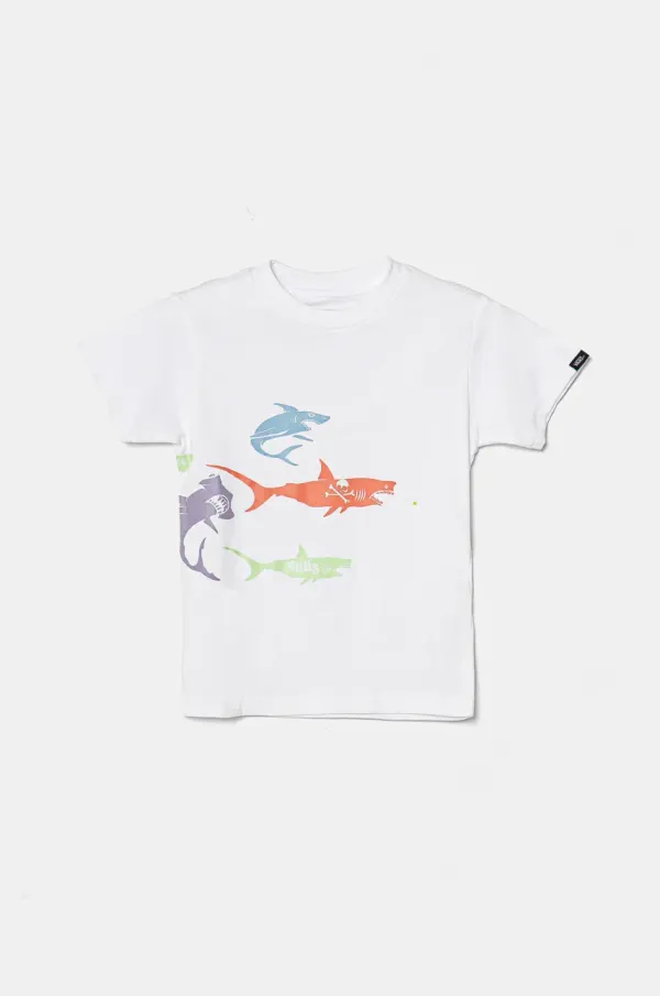 Vans Otroška bombažna kratka majica Vans The Pack bela barva, VN000MMHWHT1