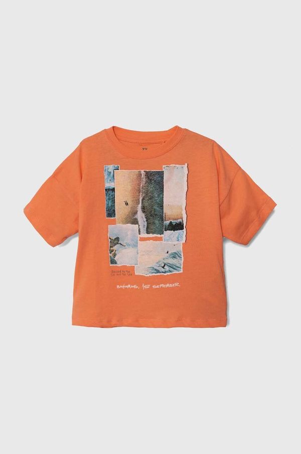 Zippy Otroška bombažna kratka majica zippy oranžna barva