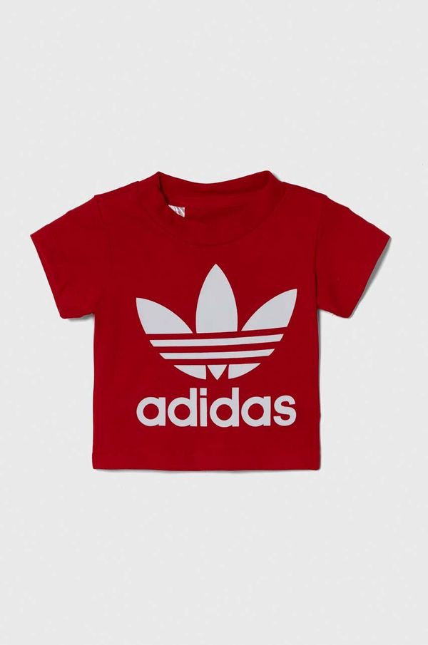 adidas Originals Otroška bombažna majica adidas Originals rdeča barva