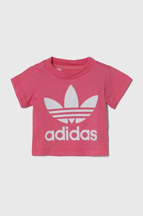 adidas Originals Otroška bombažna majica adidas Originals TREFOIL TEE roza barva