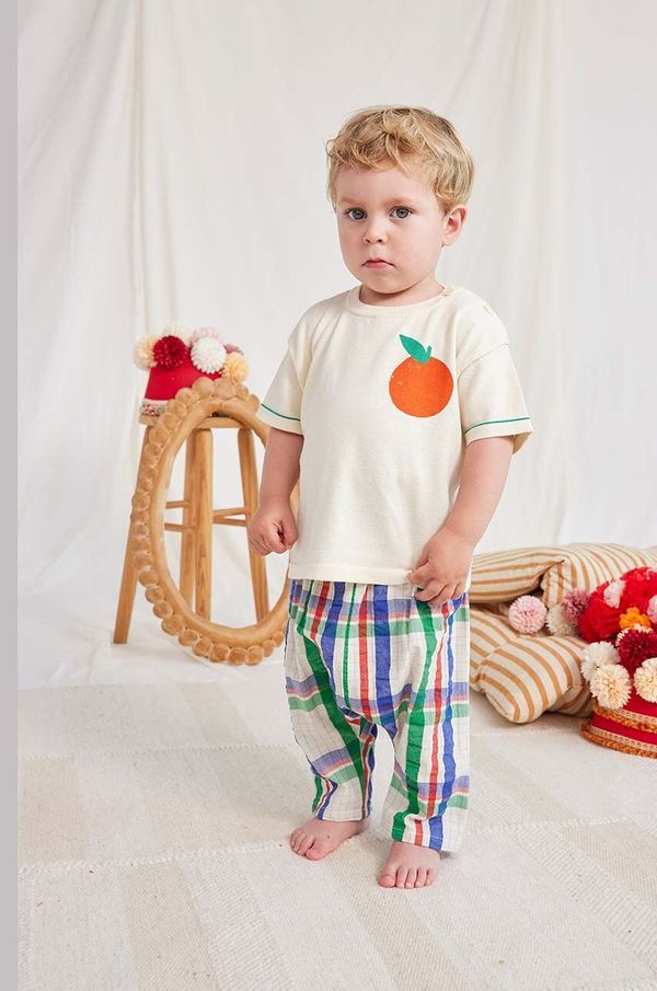 Bobo Choses Otroška bombažna majica Bobo Choses bež barva