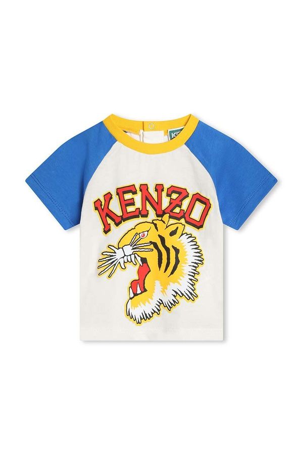Kenzo kids Otroška bombažna majica Kenzo Kids bela barva