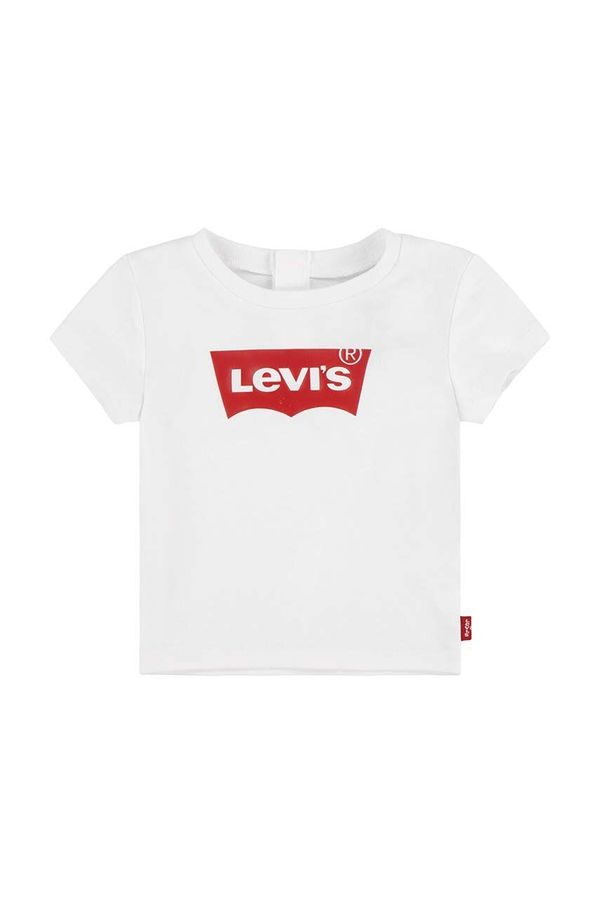 Levi's Otroška bombažna majica Levi's BATWING TEE bela barva, 1EK825