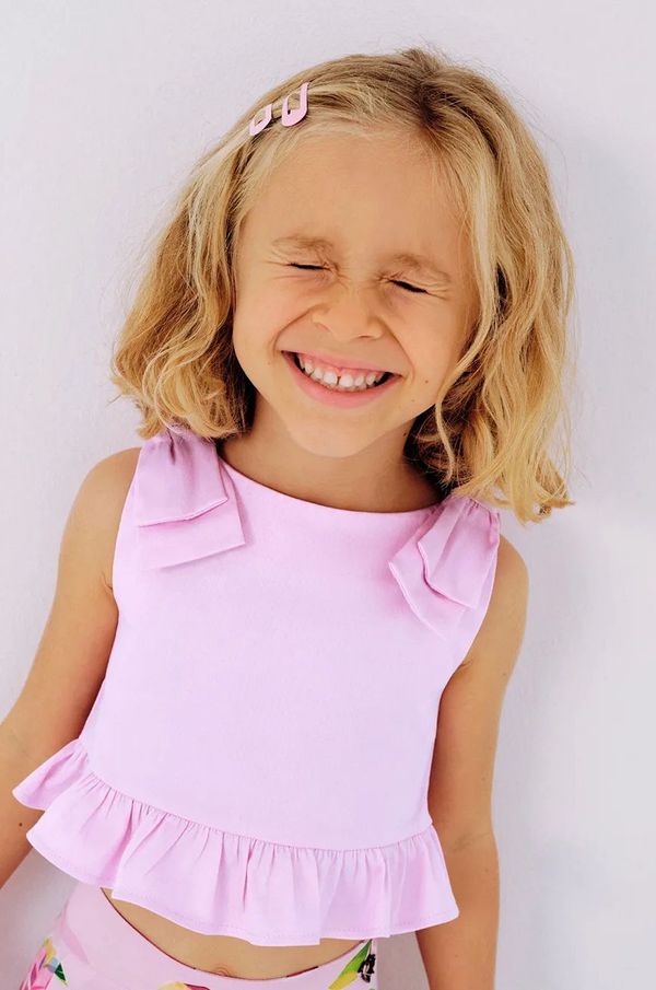 Mayoral Otroška bombažna majica Mayoral roza barva, 3023