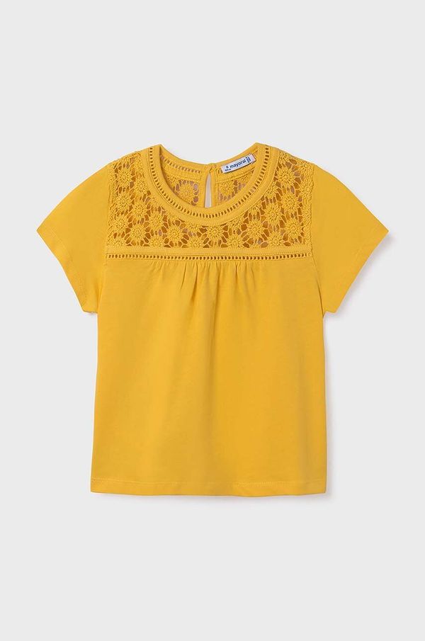 Mayoral Otroška bombažna majica Mayoral rumena barva