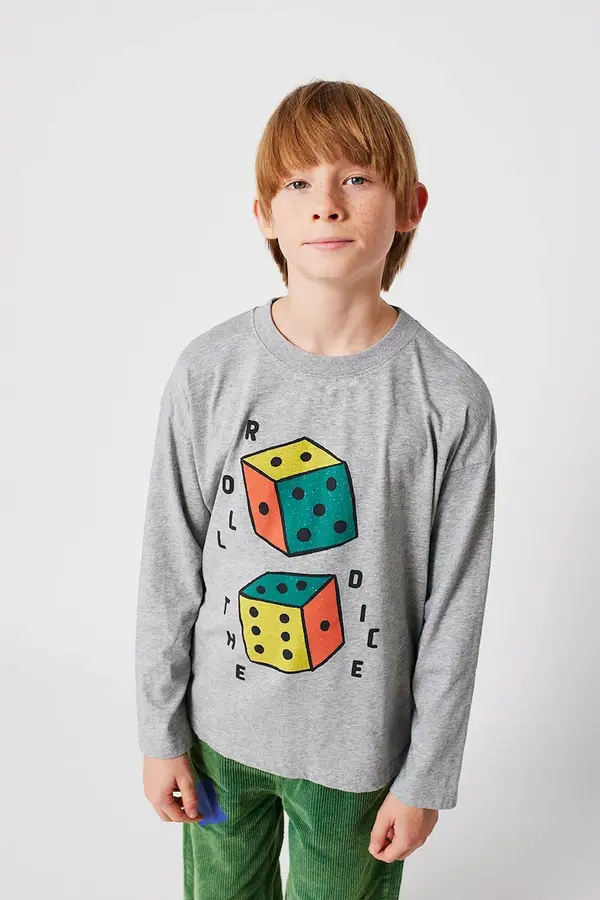 Bobo Choses Otroška bombažna majica z dolgimi rokavi Bobo Choses Roll the Dice