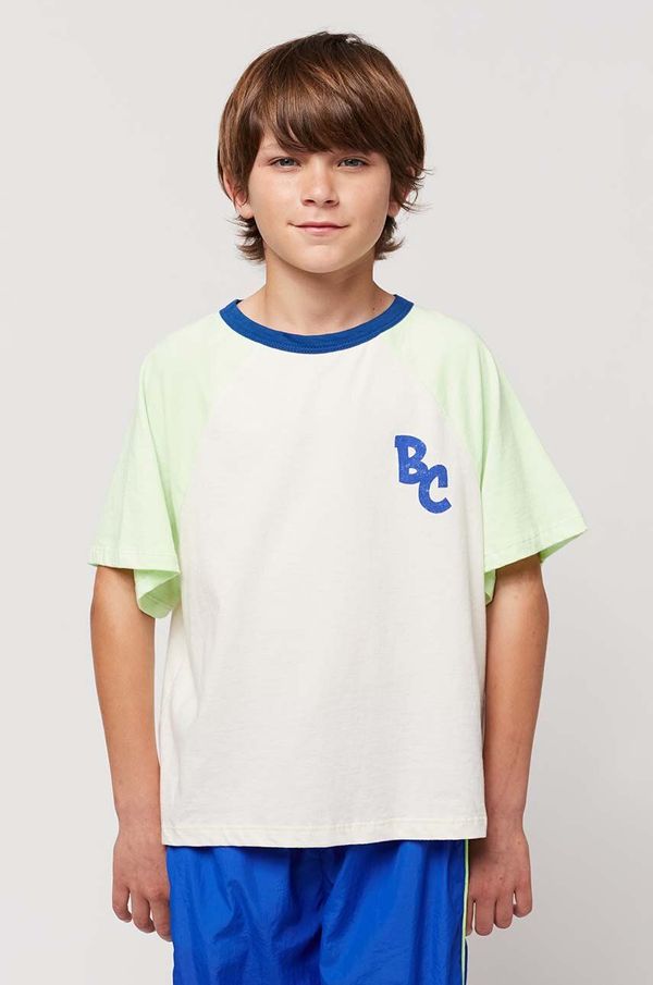 Bobo Choses Otroška bombažna majica z dolgimi rokavi Bobo Choses zelena barva