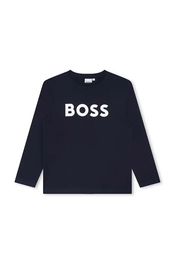 BOSS Otroška bombažna majica z dolgimi rokavi BOSS