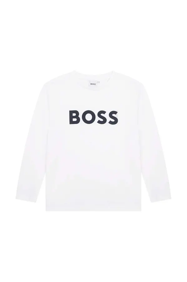 BOSS Otroška bombažna majica z dolgimi rokavi BOSS
