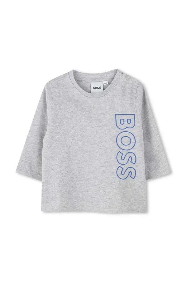 BOSS Otroška bombažna majica z dolgimi rokavi BOSS