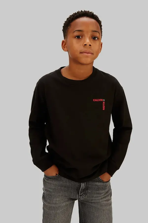 Calvin Klein Jeans Otroška bombažna majica z dolgimi rokavi Calvin Klein Jeans