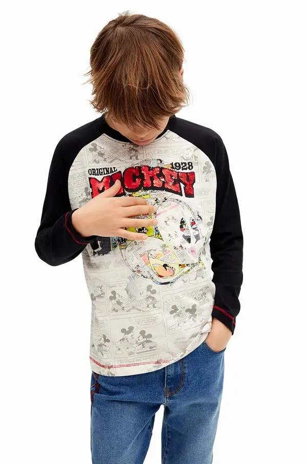 Desigual Otroška bombažna majica z dolgimi rokavi Desigual MICKEY MOUSE