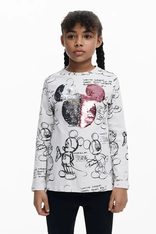 Desigual Otroška bombažna majica z dolgimi rokavi Desigual