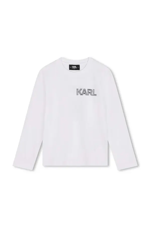 Karl Lagerfeld Otroška bombažna majica z dolgimi rokavi Karl Lagerfeld