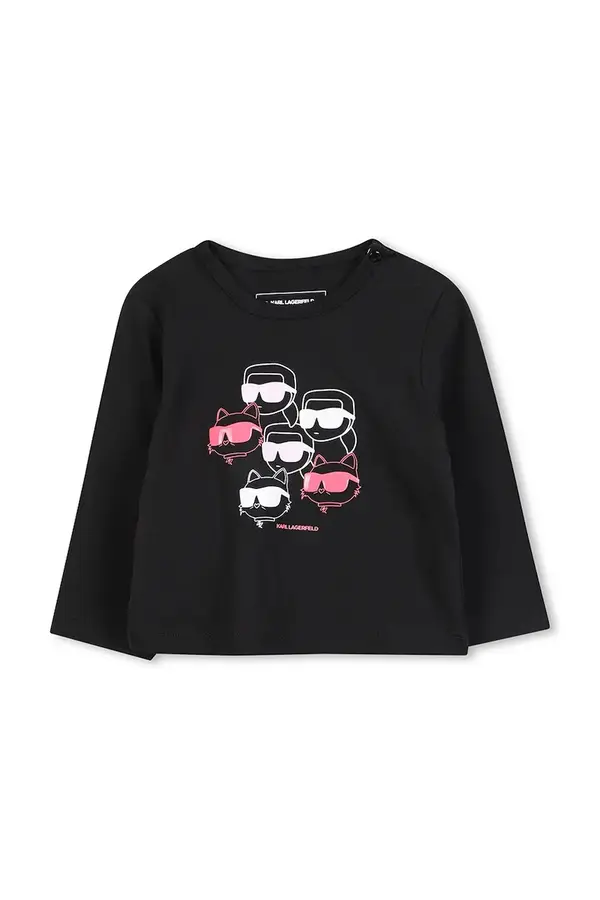 Karl Lagerfeld Otroška bombažna majica z dolgimi rokavi Karl Lagerfeld