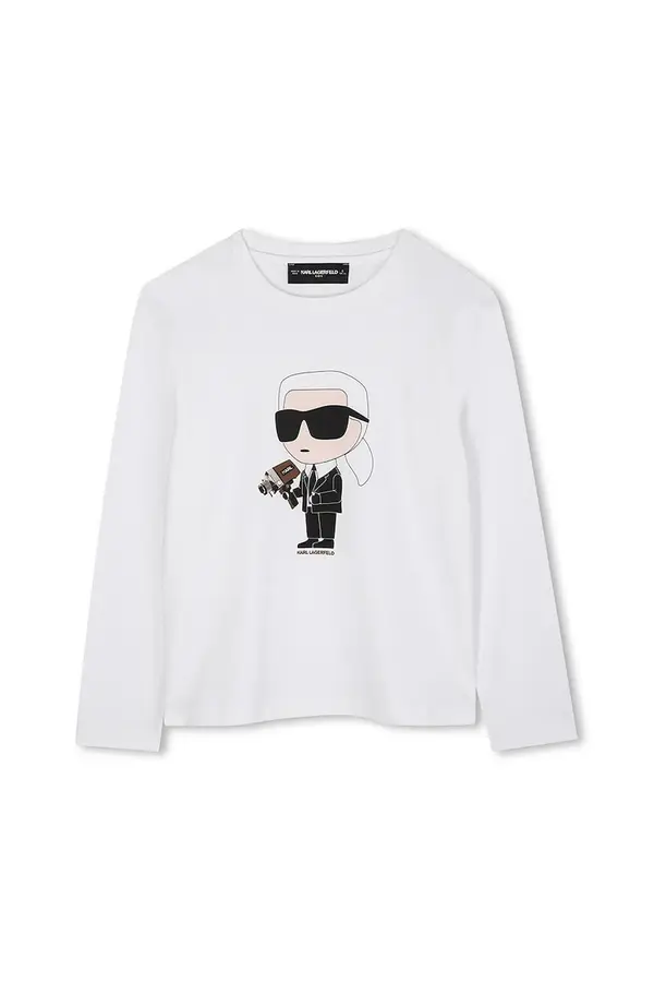 Karl Lagerfeld Otroška bombažna majica z dolgimi rokavi Karl Lagerfeld