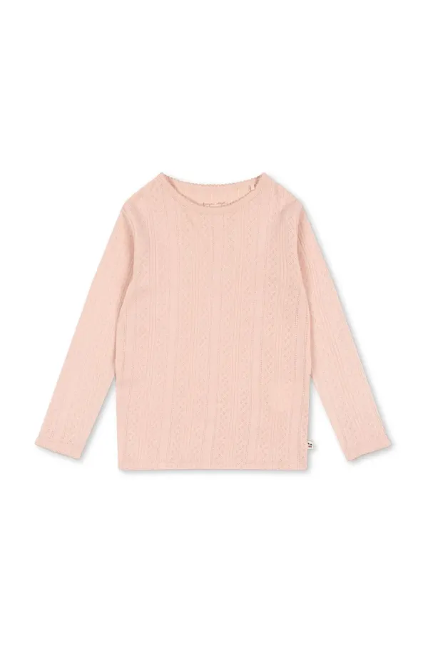 Konges Sløjd Otroška bombažna majica z dolgimi rokavi Konges Sløjd MINNA BLOUSE GOTS roza barva, KS102814