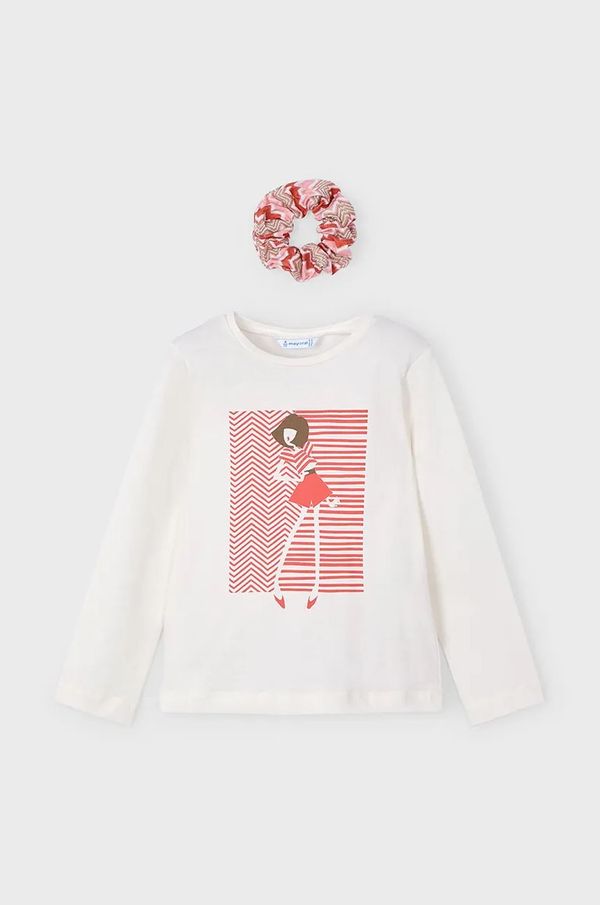 Mayoral Otroška bombažna majica z dolgimi rokavi Mayoral rdeča barva, 3016