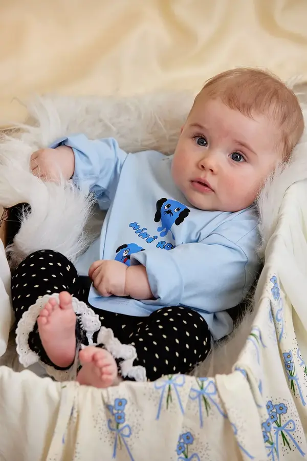 Mini Rodini Otroška bombažna majica z dolgimi rokavi Mini Rodini Doggie