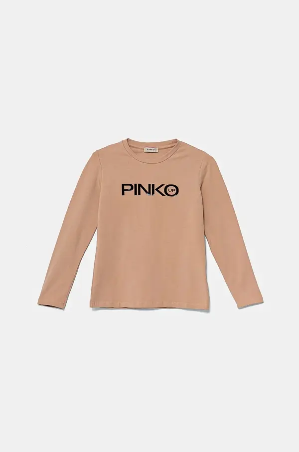 Pinko Up Otroška bombažna majica z dolgimi rokavi Pinko Up