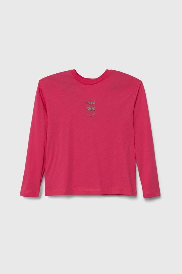Pinko Up Otroška bombažna majica z dolgimi rokavi Pinko Up vijolična barva