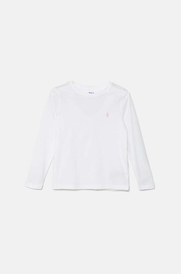 Polo Ralph Lauren Otroška bombažna majica z dolgimi rokavi Polo Ralph Lauren bela barva, 312841122030