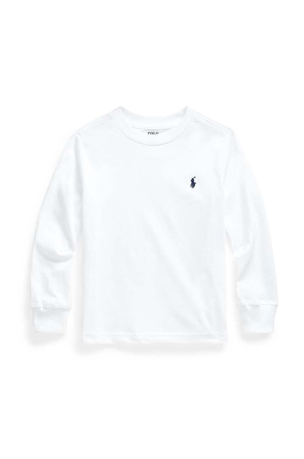 Polo Ralph Lauren Otroška bombažna majica z dolgimi rokavi Polo Ralph Lauren bela barva, 322843804004
