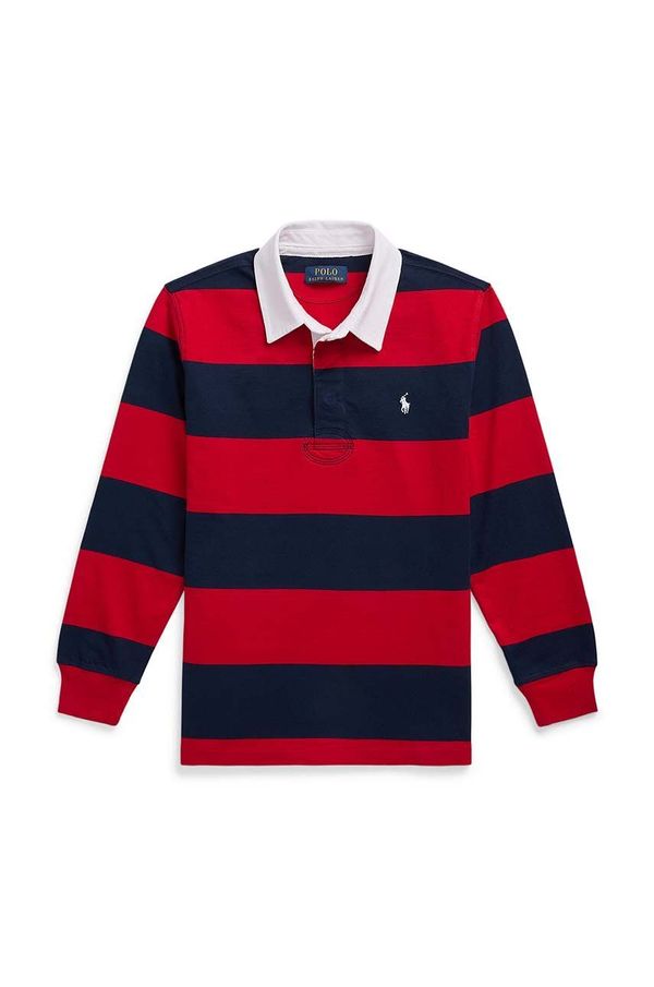 Polo Ralph Lauren Otroška bombažna majica z dolgimi rokavi Polo Ralph Lauren rdeča barva, 323932280003