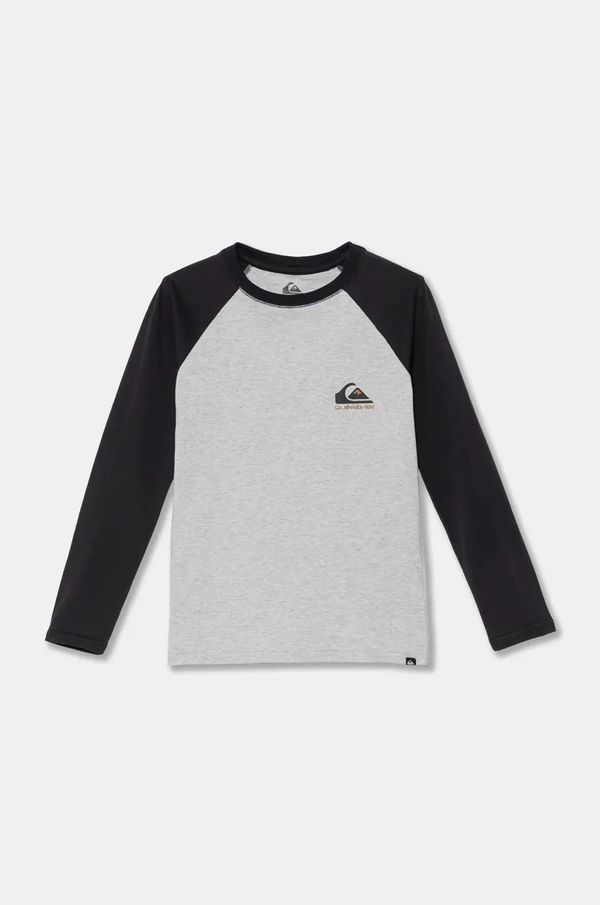 Quiksilver Otroška bombažna majica z dolgimi rokavi Quiksilver COMP LOGO RAGLAN LS siva barva, EQBZT04738