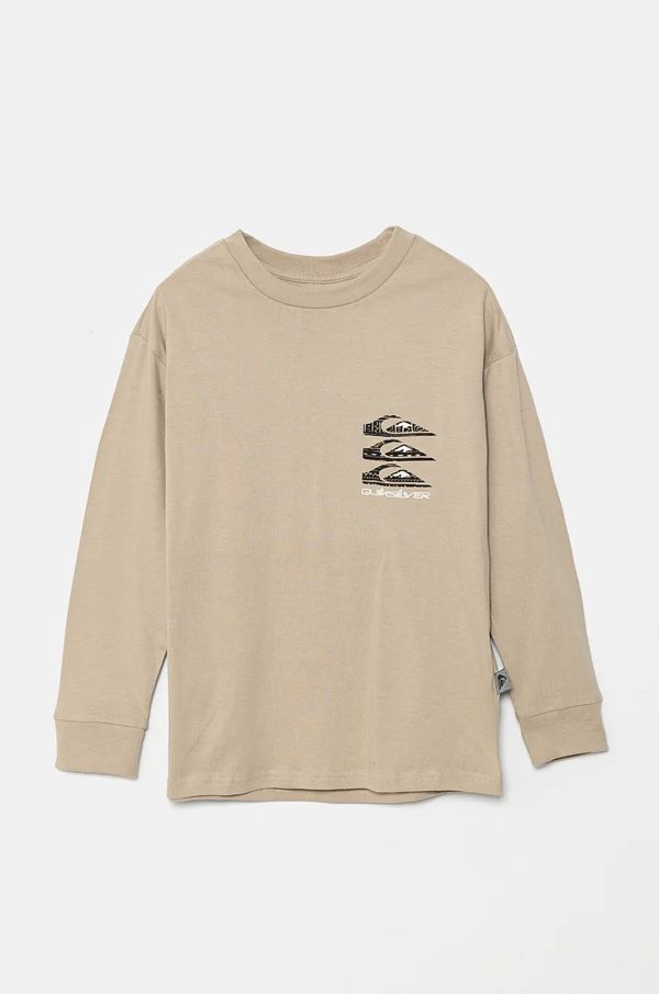 Quiksilver Otroška bombažna majica z dolgimi rokavi Quiksilver VINTAGE MIX LS bež barva, EQBZT04799