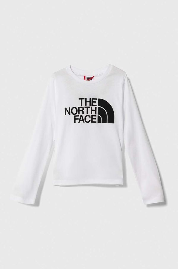 The North Face Otroška bombažna majica z dolgimi rokavi The North Face L/S EASY TEE bela barva