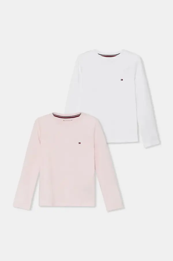 Tommy Hilfiger Otroška bombažna majica z dolgimi rokavi Tommy Hilfiger 2-pack