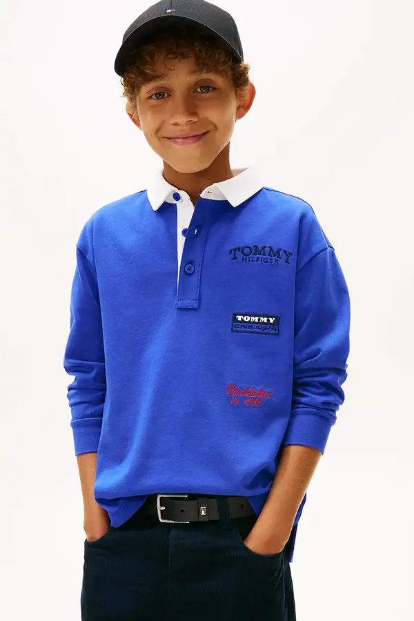 Tommy Hilfiger Otroška bombažna majica z dolgimi rokavi Tommy Hilfiger